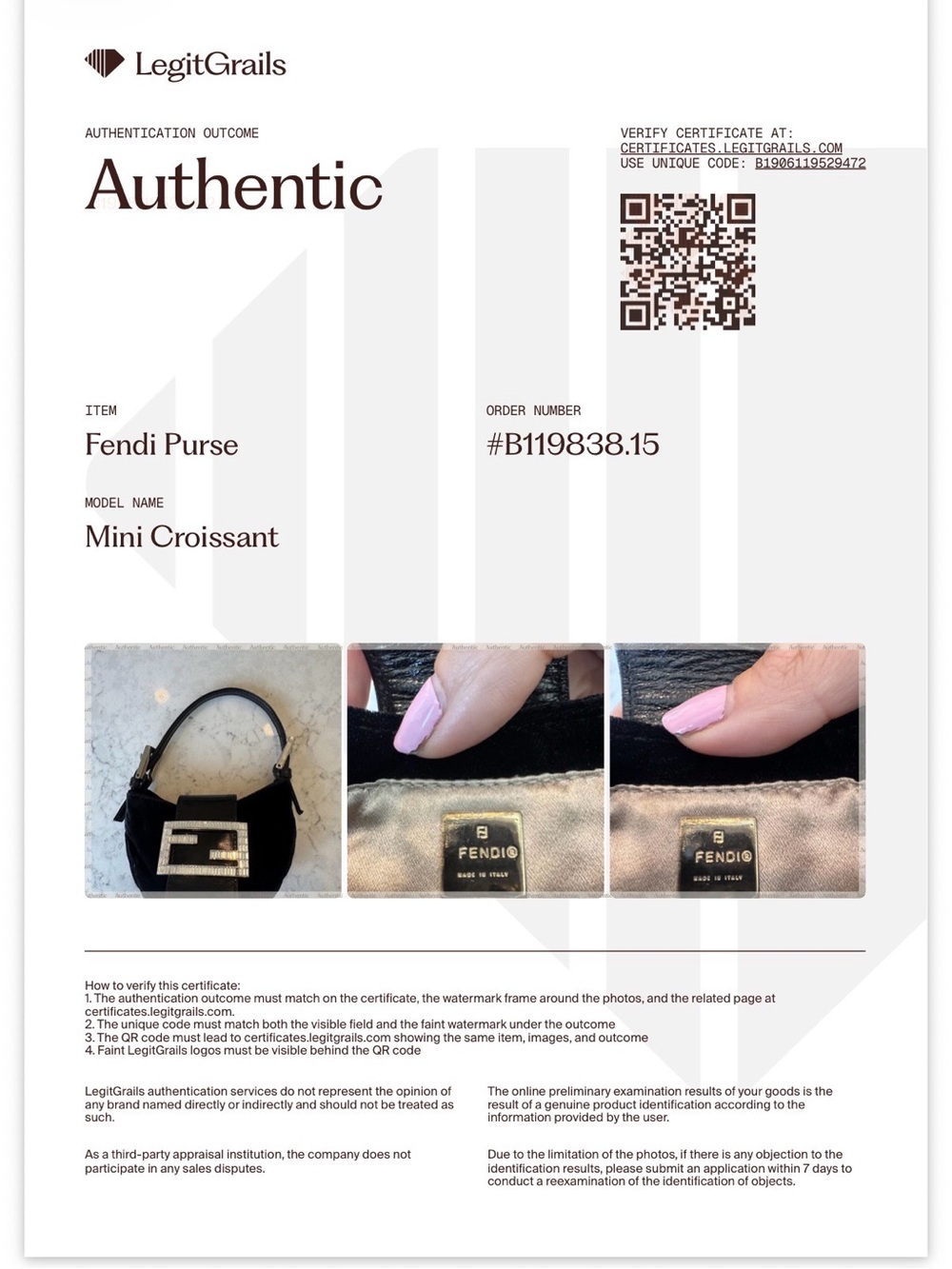 Vintage Fendi Mini Croissant RARE Authentic with COA - Picture 3 of 13